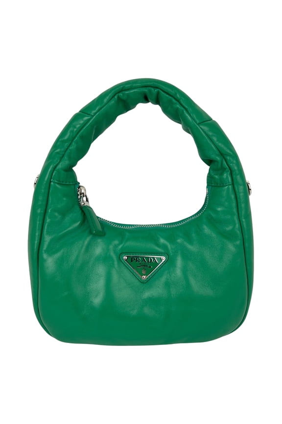 Pre-Owned Prada Soft Nappa Leather Mini Padded Green Hand Bag