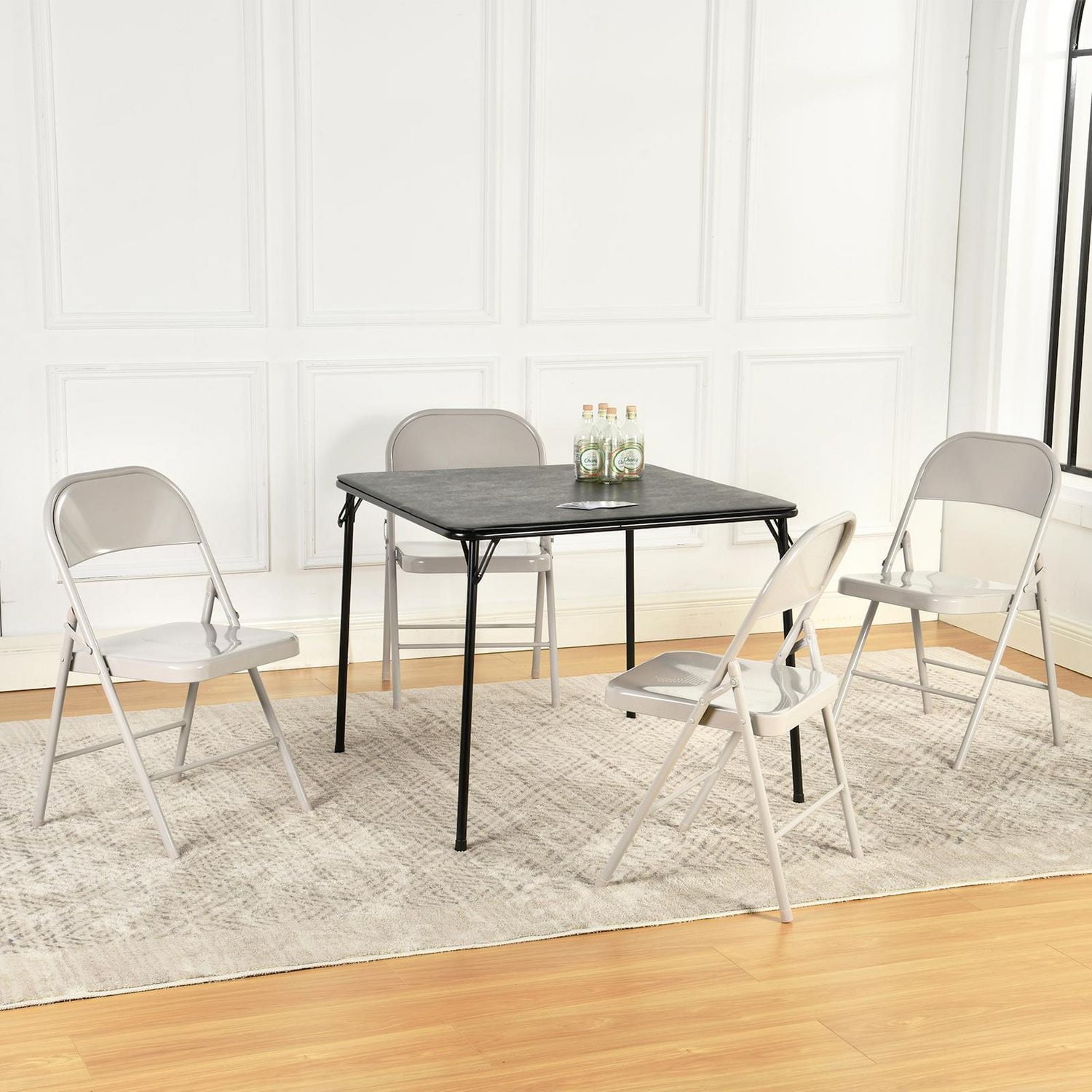 Ensemble de 4 chaises de salle à manger Homy Casa - Chaises pliantes robustes, couleurs Morandi tendance pour la maison et le travail, bleu/rose/gris