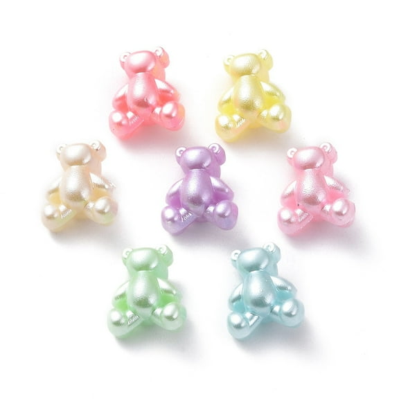 Opaque Acrylic Beads Bear Mixed color 13.5x11.5x8mm Hole: 2.5mm
