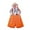 Orange, variant on LYMAYTER Kids Girls Sweet Shirt Outfit 2PCS Toddler Printed Sleeveless Shirt + Shorts Set for 4-7 Years