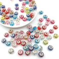 thumbnail image 1 of Mezcla de 50 piezas de cuentas de colores con agujeros grandes, estilo moderno, muchos estilos para elegir, accesorios básicos para pulseras de hueso de serpiente con abalorios (huellas), 1 of 3