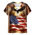 thumbnail image 6 of asdoklhq Fourth Of July Shirts for Women Oversized Tshirts Women's Casual and Fashionable Printed T-shirt with Round Neck and Short Sleeved Top Khaki M, 6 of 6