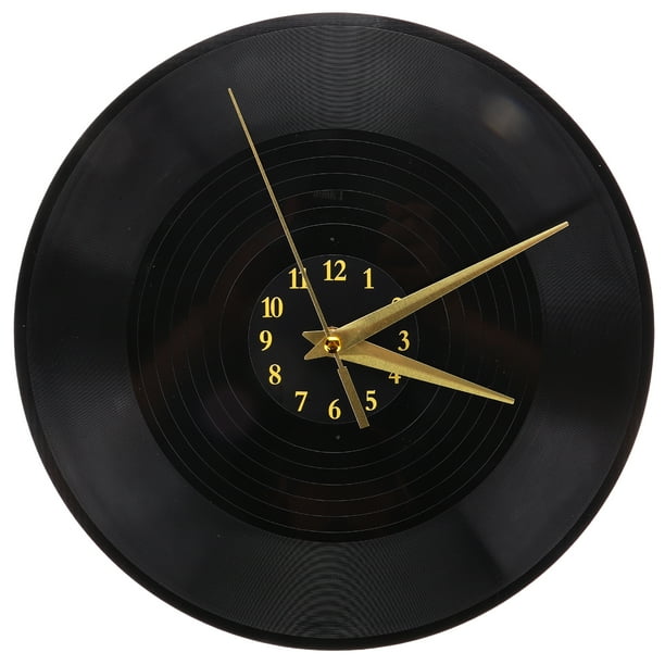 Reloj de pared con diseño de disco de vinilo, relojes de pared con diseño de disco de vinilo, reloj de pared con pilas, reloj de vinilo, reloj de pared con diseño de disco de vinilo