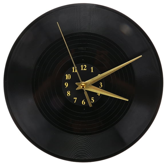 Reloj de pared con diseño de disco de vinilo, con pilas, para pared