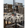 thumbnail image 2 of Outdoor Tablecloth with Umbrella Hole for Patio/Picnic/Party/Camping, Cat Waterproof Table Cloth Round Cover Washable, Vintage Geometric Abstract Polka Dot (Dia 54"), 2 of 8