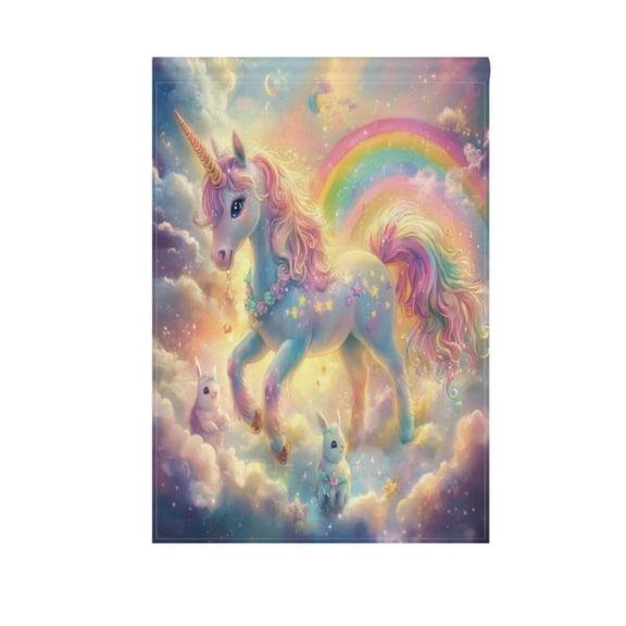 Beautiful Unicorn Garden Flag Double Sided Outdoor Banners Yard Flags for Garden Home Holiday Decorations