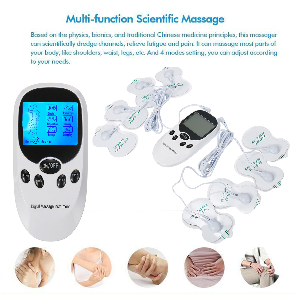 8 Pads 6 Therapeutic Modes electric Muscle Relax Stimulation Massage
