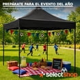 thumbnail image 2 of Carpa Toldo 2x2M Reforzado Plegable Impermeable Facil Armado Y Transporte para Jardín Casa Exterior Uso Rudo Acero Lona (Negro), 2 of 9