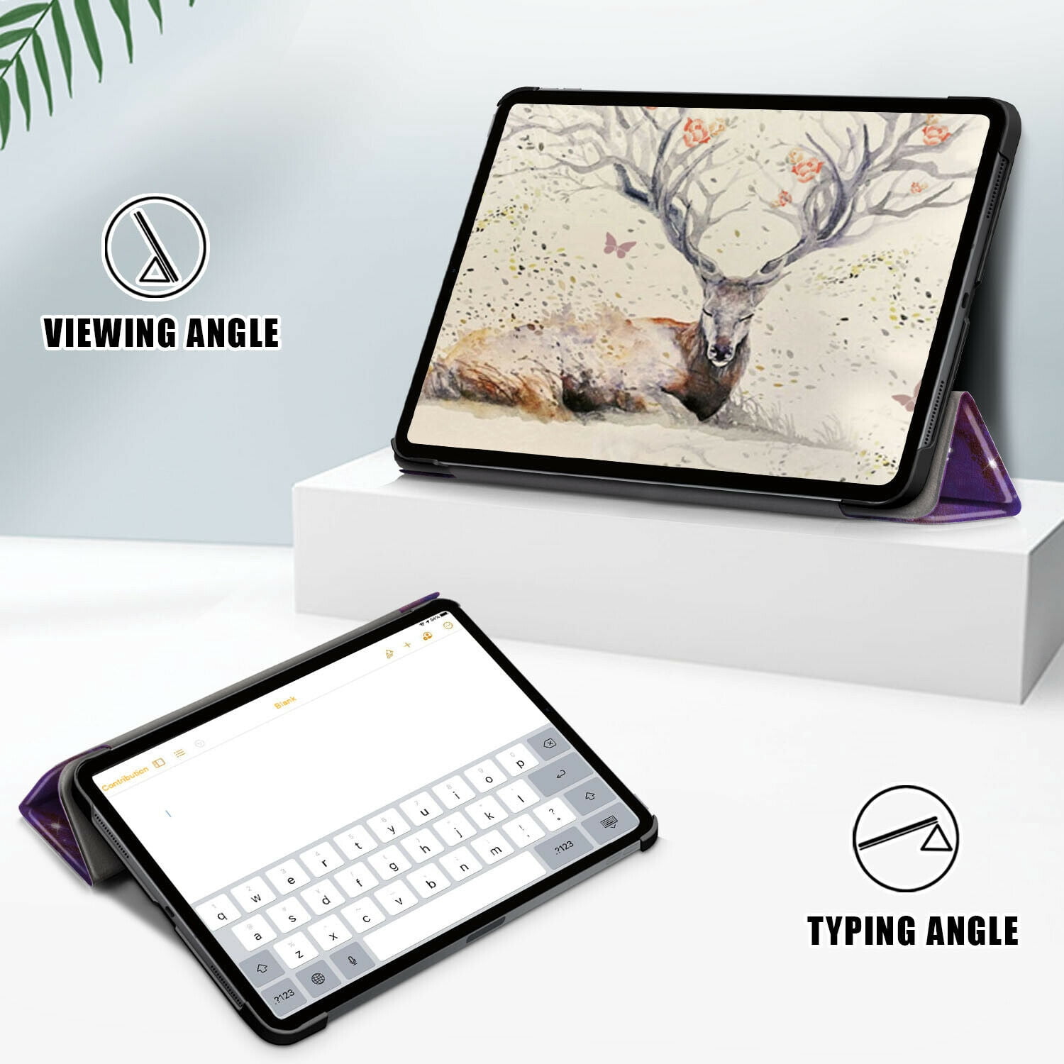 EpicGadget iPad Air 5 Case (5th Gen 2022)/ iPad Air 4 Case (4th Gen 2020) 10.9 with 2 PCS Tempered Glass Screen Protector for 10.9-inch iPad Air, Smart Cover Support Apple Pencil Charging (Galaxy)