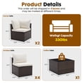 thumbnail image 7 of 7 Pieces Patio Furniture Set, All-Weather Outdoor PE Rattan Sectional Sofa Set with Coffee Table, White & Brown, 7 of 7