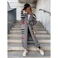 thumbnail image 3 of Autumn Winter Women Stripe Sweater Cardigan Solid Color Long Sleeve Casual 2022 Streetwear Sexy Knitting Open Long Sweater Tops, 3 of 6
