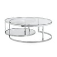 thumbnail image 5 of Milan Contemporary Steel and Glass 2-In-1 Nesting Cocktail Table Set in Clear, 5 of 8