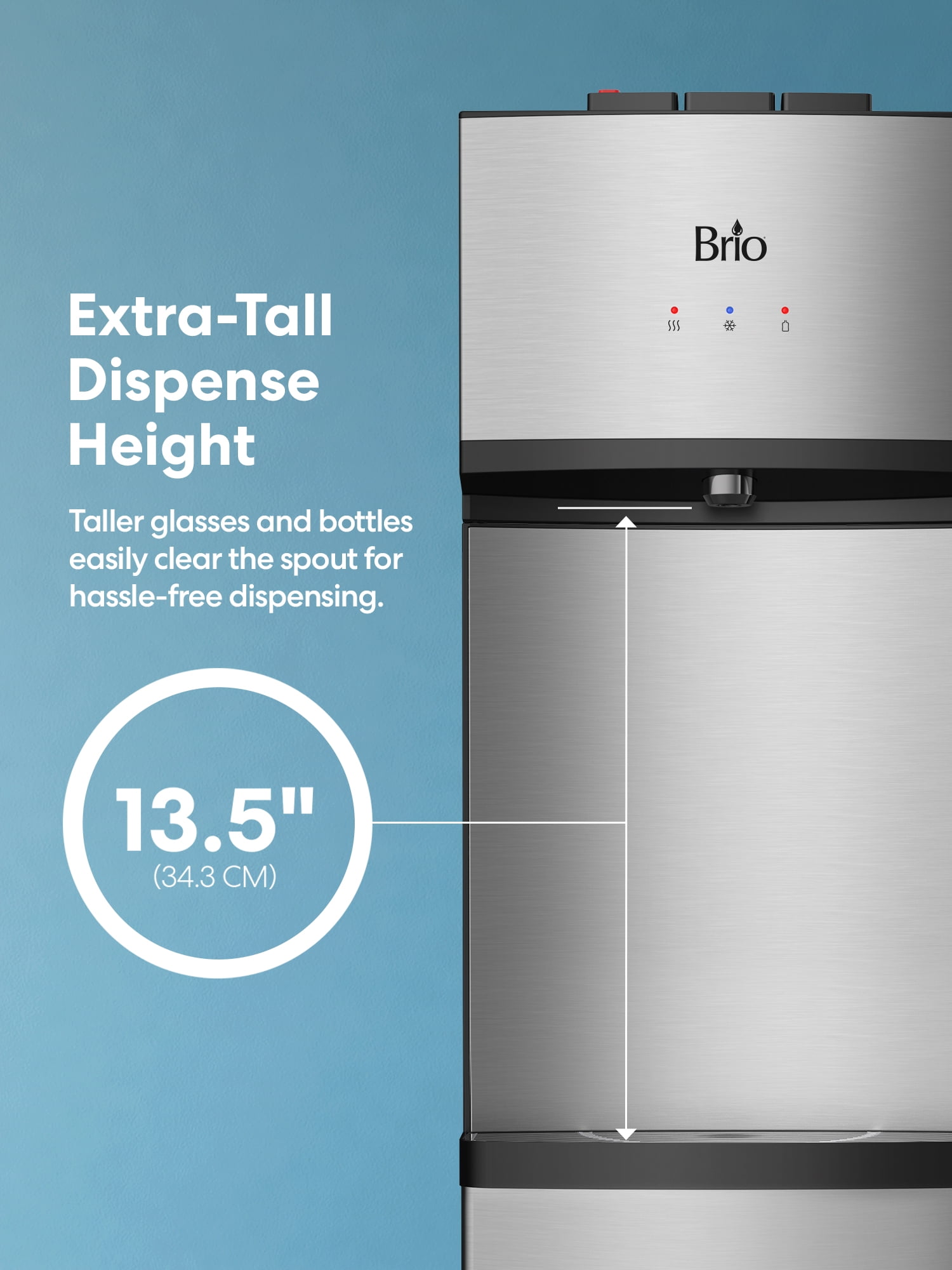 Brio 530 Stainless Steel Energy Saver 5 gal Bottom Loading Water Cooler