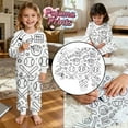 thumbnail image 3 of OSOLU Children Girls Clothing Sets Graffiti Long Sleeve Outfit Soft 2 Piece Home Cozy Cute Cartoon Pattern Loungewear Vacation Playful Sets, 3 of 7