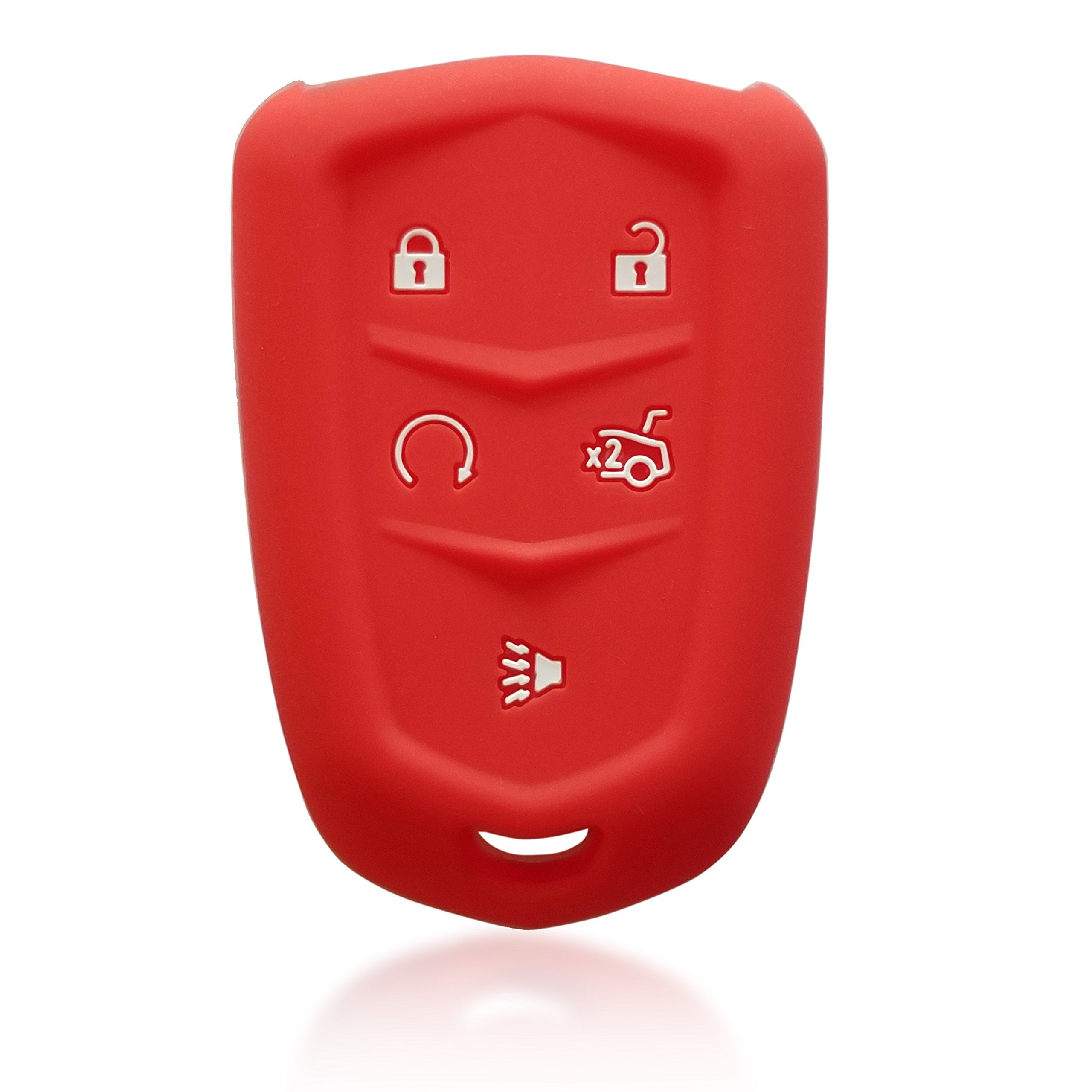 Silicone Skin Cover fit for CADILLAC Smart Remote Key Case Fob Shell 5B 4770 PU 