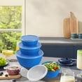 thumbnail image 4 of Set of 4 Pcs Leakproof Meal-Prep Containers,4 Size Blue Plastic Mixing Bowl Set with Airtight Leakproof Lids for Kitchen,School,Home, 4 of 6