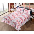 thumbnail image 4 of Ambesonne Floral Fitted & Flat Sheet with Shams 4 Pcs Set, Vintage Romance Art Flowers, Calking, Soft Blue and Pale Pink, 4 of 5