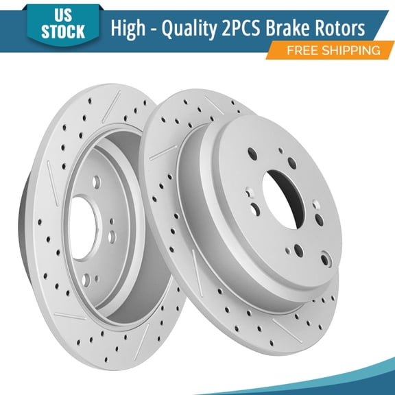 YXPCARS 2PCS Rear Brake Rotors(120.40065), Drilled & Slotted Disc Rotors Kit for Honda Odyssey 2005-2010 All Models