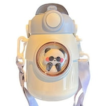 Piwvid Cute Water Bottle with Strap and Straw 24oz Aesthetic Cute Water Bottles Leak-proof Insulated Water Bottles for Boys and Girls Sports Camping Travel