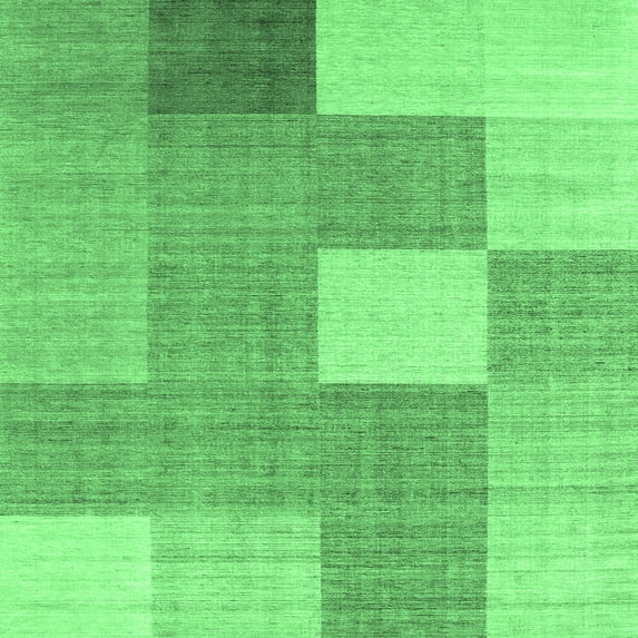 Ahgly Company Indoor Square Checkered Emerald Green Modern Area Rugs, 4' Square