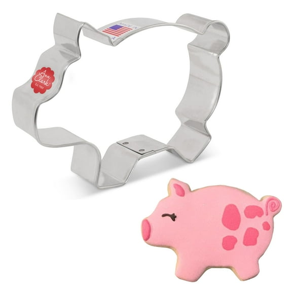 Pig Cookie Cutter, 4.25" Made in USA by Ann Clark