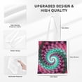 thumbnail image 4 of DouZhe Reusable Grocery Bags, Fractal Red Magenta Spiral Lightweight Polyester Canvas Cloth Tote Bag for Travle Gym Shopping School, 15" x 16", 4 of 7