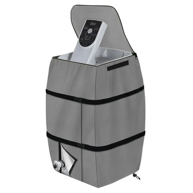 GLFILL 43x38x54cm Housse de Pompe à Eau de Spa Gonflable Noir/gris Résistant aux Intempéries pour Spa Chaud Gris