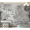 thumbnail image 2 of Muravie Black And White Tropical Pattern 3D Wallpaper, Bath Room Peel And Stick Wallcoverings, 2 of 4