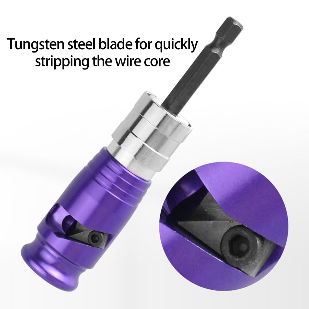 Heavy Duty 5 in 1 Alloy Steel Wire Stripper Kit Adjustable Length 10-36mm for Electrical Work Power Drill & Screwdriver