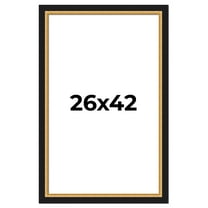 26x42 Frame Gold Real Wood Picture Frame Width 2.25 Inches | Interior Frame Depth 0.5 Inches |