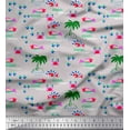 thumbnail image 1 of Soimoi Grey Rayon Fabric Palm Tree,Crab & Fish Ocean Print Fabric by the Yard 42 Inch Wide, 1 of 1