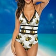 thumbnail image 7 of One Piece Swimsuit Women Tummy Control - V Neck Honey Bee Realistic Cute Halter Swim Suits for Women 2025, Padded Full Coverage Bathing Swim Suit for Women, 7 of 7
