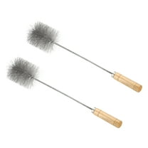 Uxcell 18" Chimney Cleaning Wire Brush,2 Pcs Tent Wood Burning Stove Pipe Cleaning Brush with Stainless Steel Bristles for Fireplace Wood Burning Stove Tent Dryer Pipes (3.5" Dia)