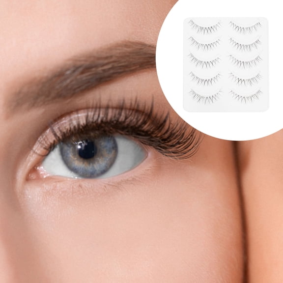 WEUVEB 5 Pairs Lightweight Natural Multi-Color False Eyelashes for Women, Reusable Eye Lash Extensions for Makeup