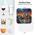 thumbnail image 6 of Honeii Neon Shanghai Cityscape Night Print Leather Coaster Set of 4, Ideal for Safeguarding Your Furniture from Drinks Spills and Effortless Cleanup-Square, 6 of 6