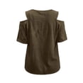 thumbnail image 6 of Setooff Womens Shirts, Cut Out Shoulder V Neck Short Sleeve Tops, Solid Oversized Tshirts for Women Casual Summer Blouse, 6 of 6