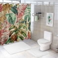 thumbnail image 7 of Orinice  Fall Tropical Shower Curtain for Bathroom,Colorful Monstera Palm with Banana Leaf on Beige Fabric Shower Curtain with Hooks,Country Plant Bathroom Curtain Shower Set,  60x72, 7 of 7