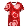 thumbnail image 5 of LSLJS Blouse à Manches Courtes Col en V pour Femmes, Uniforme de Travail, Impression Joyeuse Saint-Valentin avec Poche, Blouses Médicales pour Femmes, 5 of 5