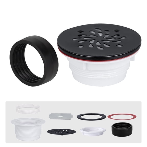 Uni-Green 4-1/4 Inch Matte Black Stainless Steel Shower Drain, Easy Clean Base Drain for Bathroom Use
