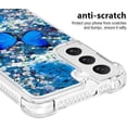 thumbnail image 4 of Phone Case for Samsung Galaxy S22 Plus (Not fit S22), Crystal Bling Quicksand Effect TPU Bumper Case with Four Corners Heavy Protective Cover for Samsung Galaxy S22 Plus,YBDT Blue Butterfly, 4 of 14