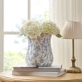 thumbnail image 3 of My Texas House 8" White/Blue Floral Scallop Trim Ceramic Vase, 3 of 5