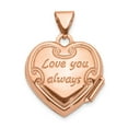 thumbnail image 3 of Finest Gold 14K Rose Gold 15 mm Reversible Heart Locket Pendant, 3 of 5