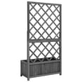 thumbnail image 4 of vidaXL Garden Trellis Planter Black 27.6"x11.8"x53.1" Solid Firwood, 4 of 7