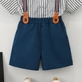 thumbnail image 6 of CAICJ98 Toddler Baby Boy Suit Clothes Gentleman Wedding Outfits Long Sleeve Dress Shirt + Suspender Pants + Bowtie 1-5T Toddler Clothes for Boys (Navy,5-6 Years), 6 of 6