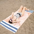 thumbnail image 3 of Hencely Beach Towels, 100% Cotton Soft Turkish Large Beach Towel 37 x 68 Inches for SPA, Beach, Pool, Gym and Bathroom (Sand Beach), 3 of 6