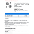 thumbnail image 2 of Front and Rear Wheel Hub and Bearing Kit - Compatible with 2007 - 2010 Dodge Caliber 2008 2009, 2 of 2