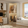 thumbnail image 5 of Homieasy 32'' W Corner Closet System with Hanging Rod, White Oak, 5 of 7