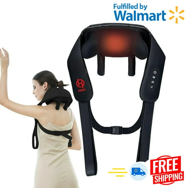HENU Cordless Neck and Shoulder Massager with Heat, Shiatsu Back Shoulder and Neck Massager, Neck Massager for Pain Relief Deep Tissue, Enjoy It Neck Massager