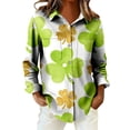 thumbnail image 6 of St Patricks Day Shirt Women Long Sleeve Button Down Loose Green Casual Summer Tops, 6 of 7