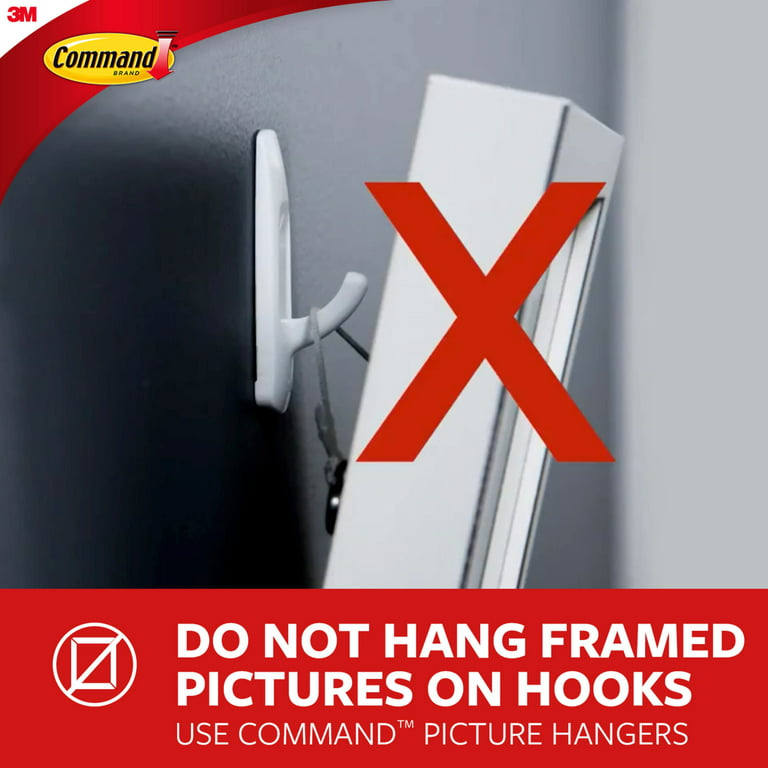  Command 10 Lb XL Heavyweight Wall Hook, Damage Free Hanging  Wall Hook with Adhesive Strips, Heavy Duty Single Wall Hook for Hanging  Back to School Organizers, 2 White Hooks and 6